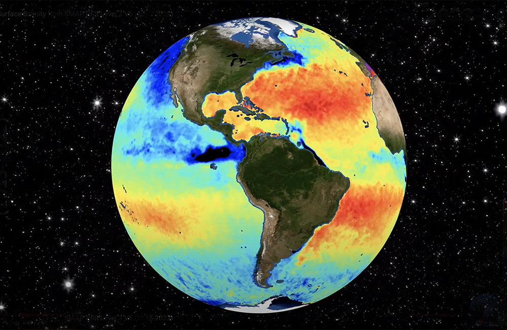Sea Surface Salinity from SMAP RSS Level 3 V5