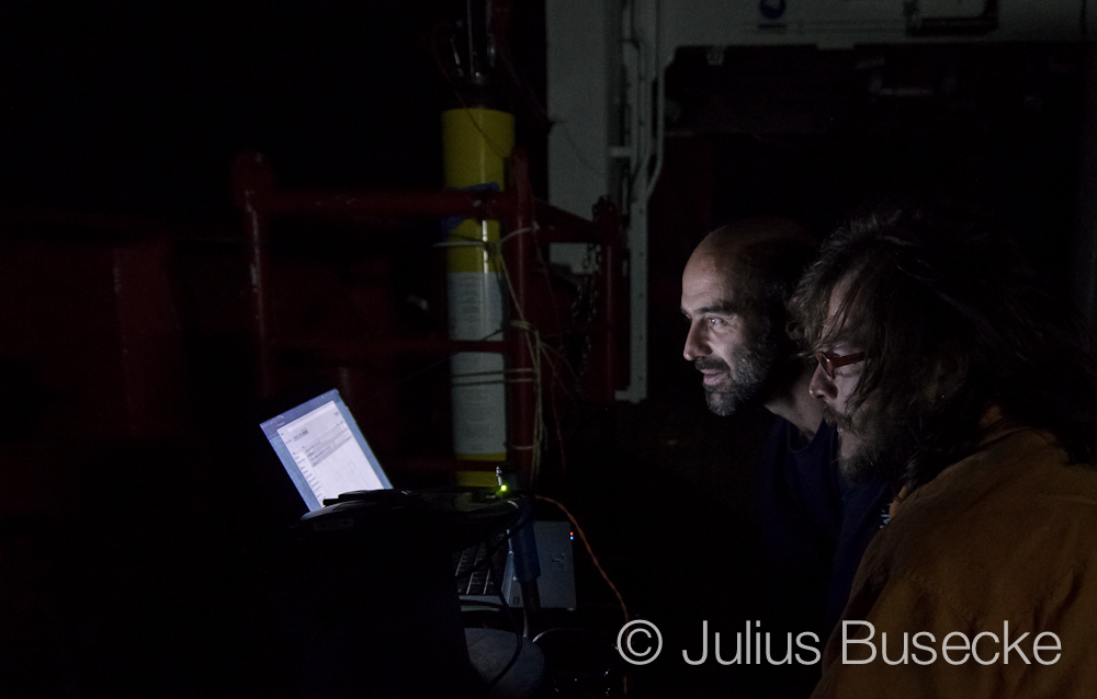 Kintxo and Miquel check the APEX float before deployment, March 2013