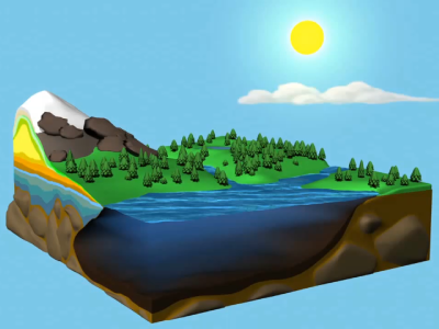 Artist’s depiction of the water cycle